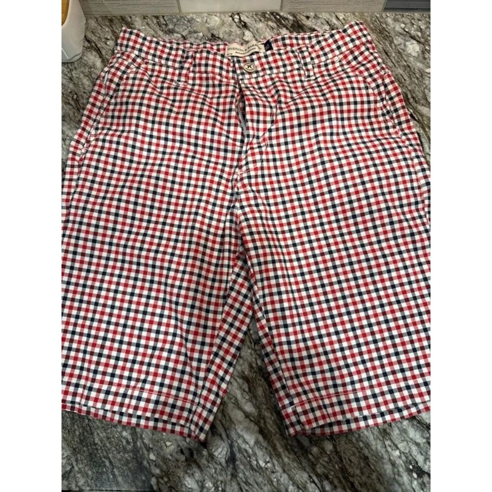 Men’s Sz 30 Hudson & Barrow Checker Chino Shorts Like New